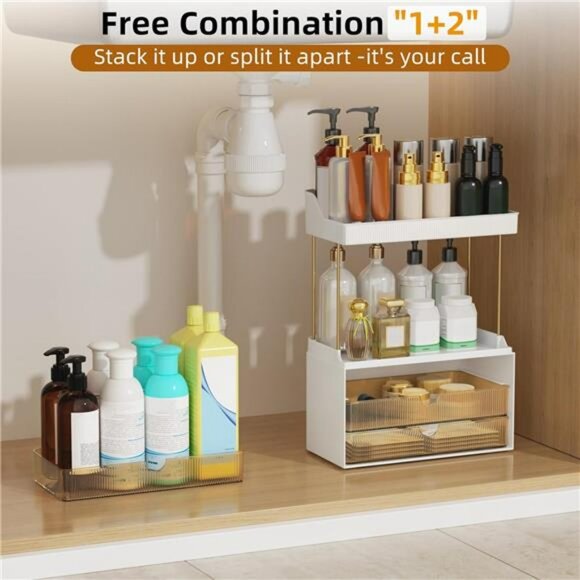 Makeup Organizer 5 Tier Vanity Storage Drawers for Skincare Bathroom Counter - Picture 5 of 7